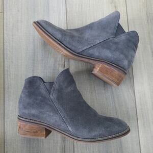 Blondo Gray Suede Round Toe Ankle Boots Shoes 10 M (B6241-635)